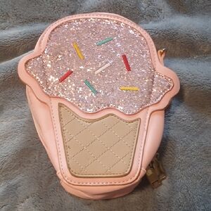 Sam Edelman Pink Glitter Ice Cream Crossbody Bag for Kids